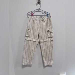 Mini Rodini Beige Striped 2-in-1 Cargo Pants